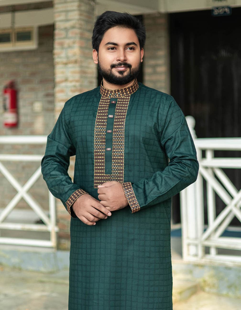 সী-গ্রীন কালার পাঞ্জাবী। Code-115 - Image 1