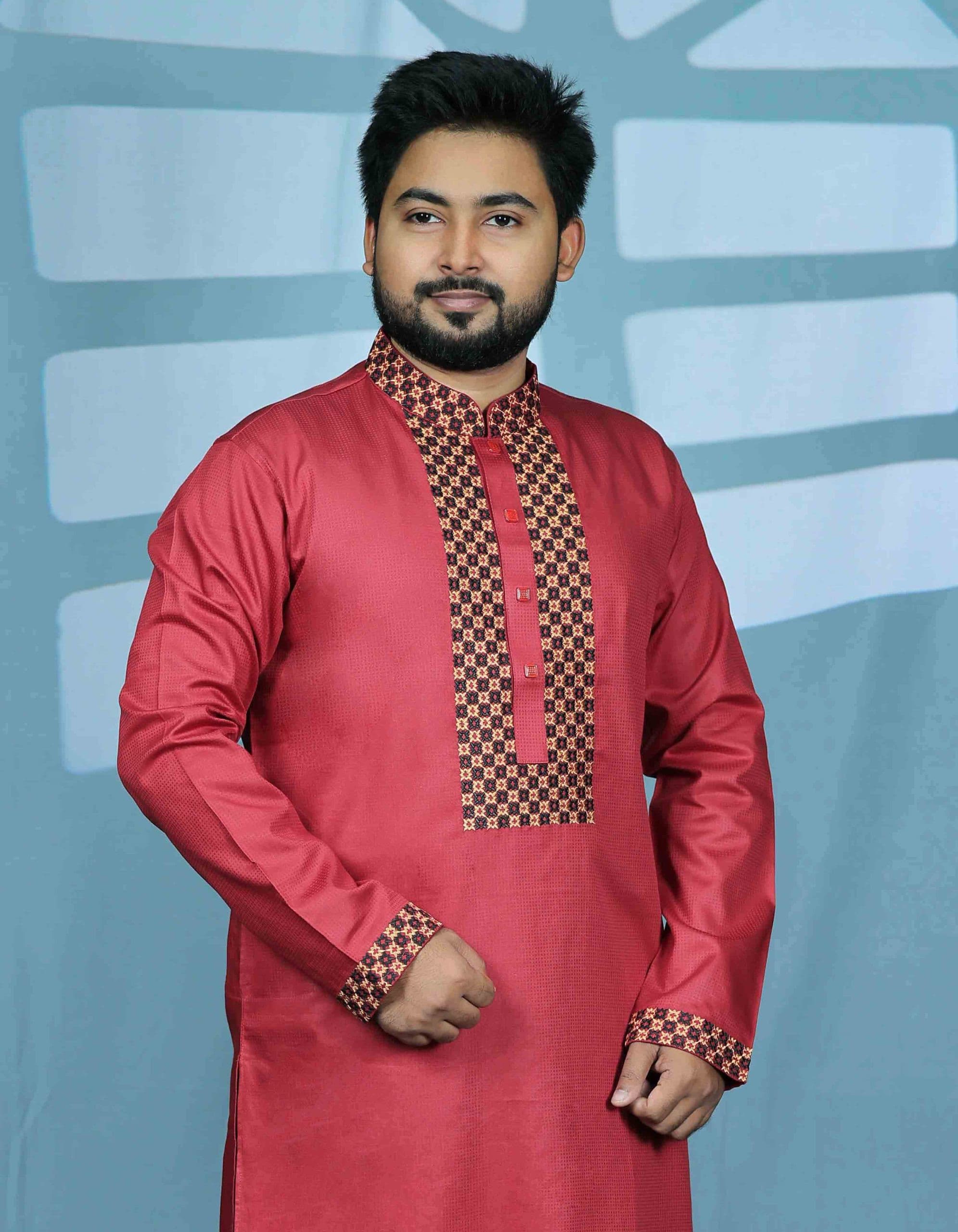 মেরুন কালার পাঞ্জাবী, Code-120 - Image 1