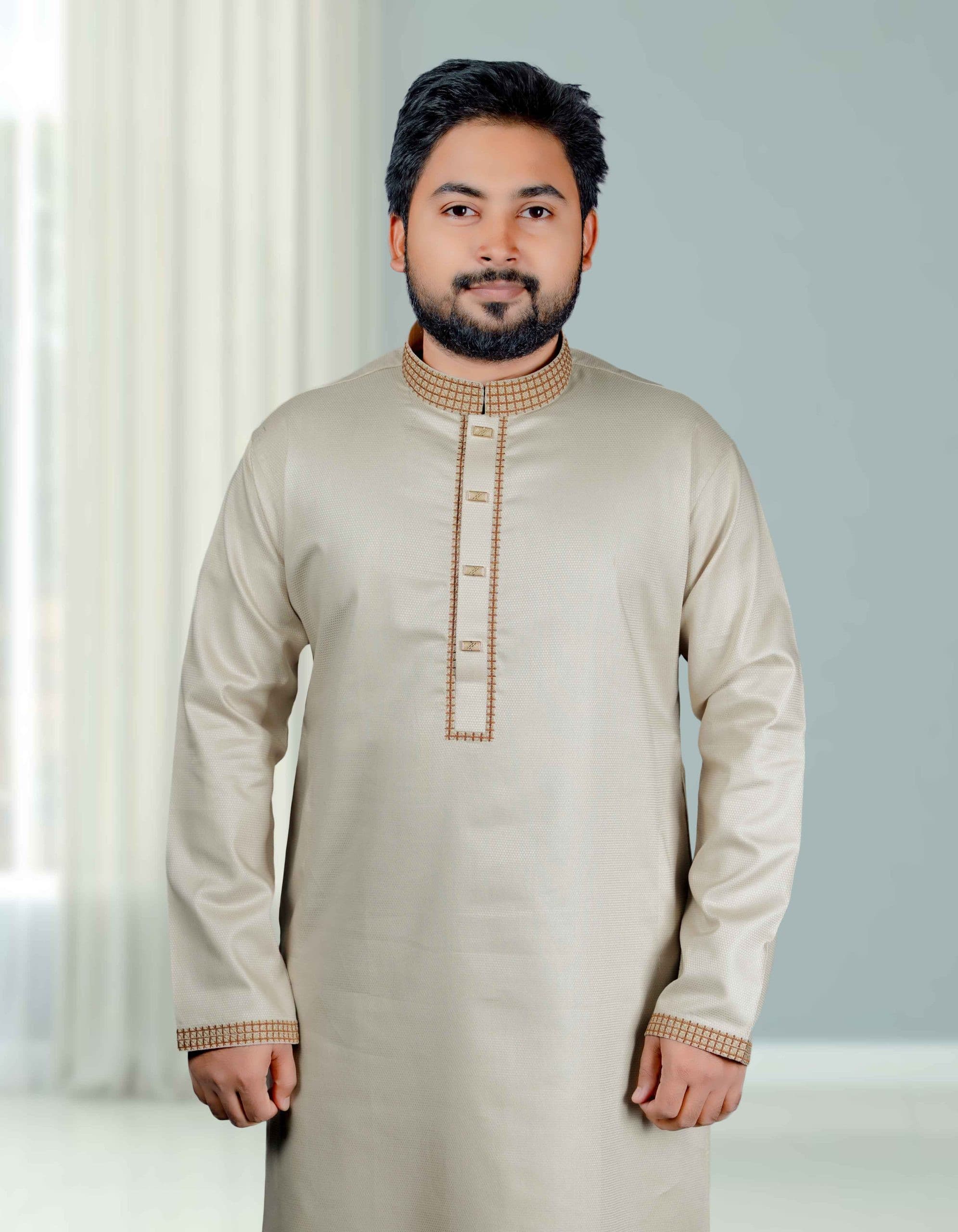 অফ হোয়াইট কালার পাঞ্জাবী। কোড: ৩৫৫ - Image 2