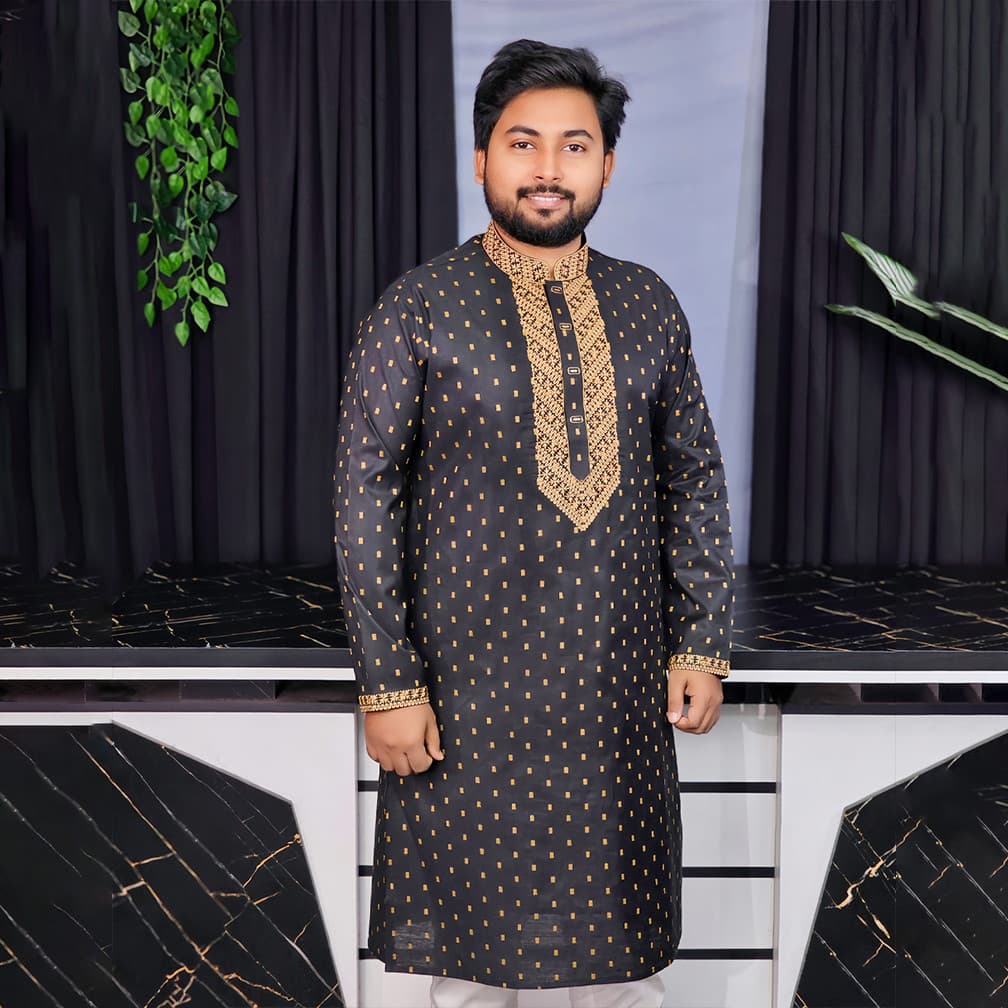 কালো কালার পাঞ্জাবী Code:239 - Image 1