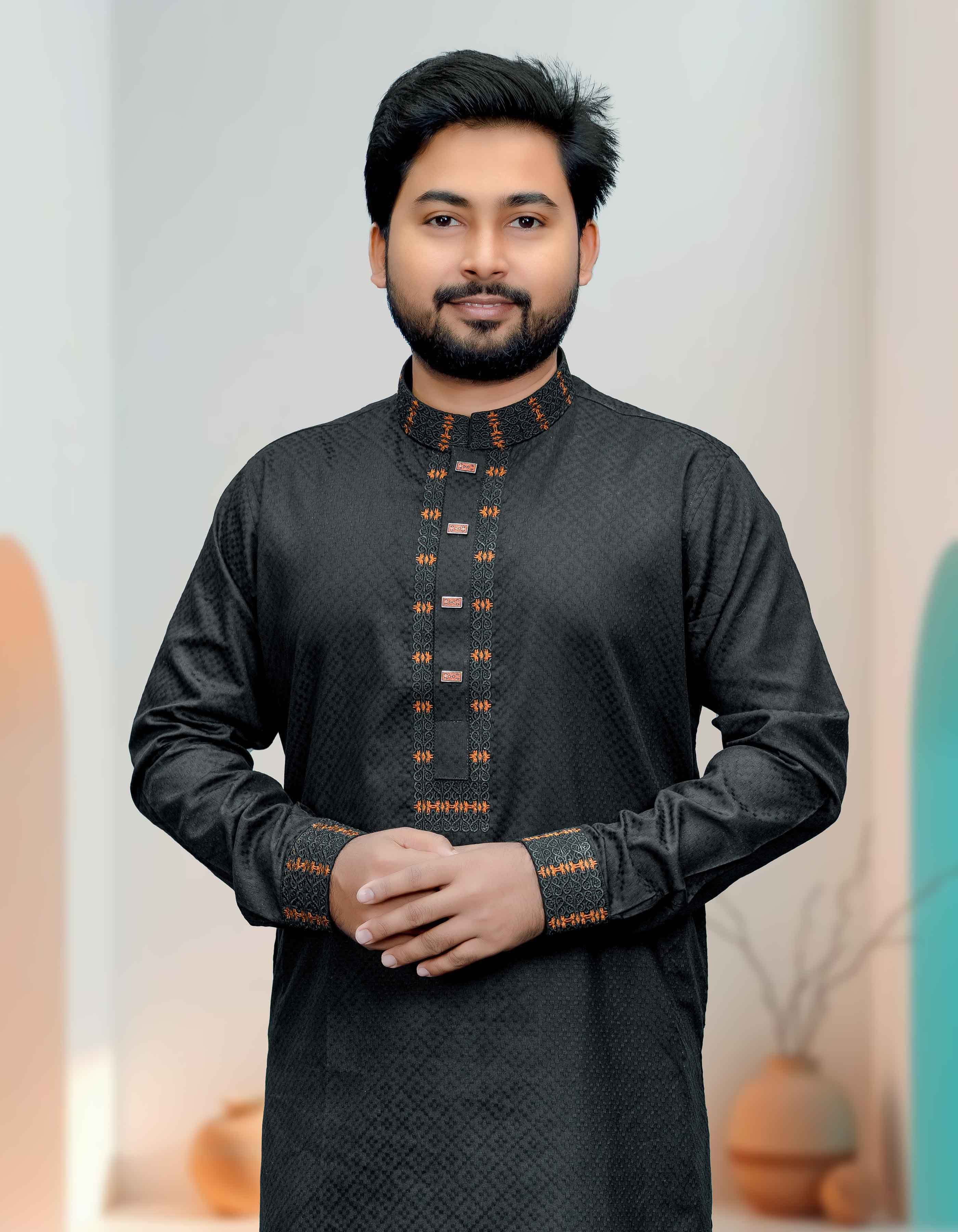 কালো কালার পাঞ্জাবী Code:13 - Image 1